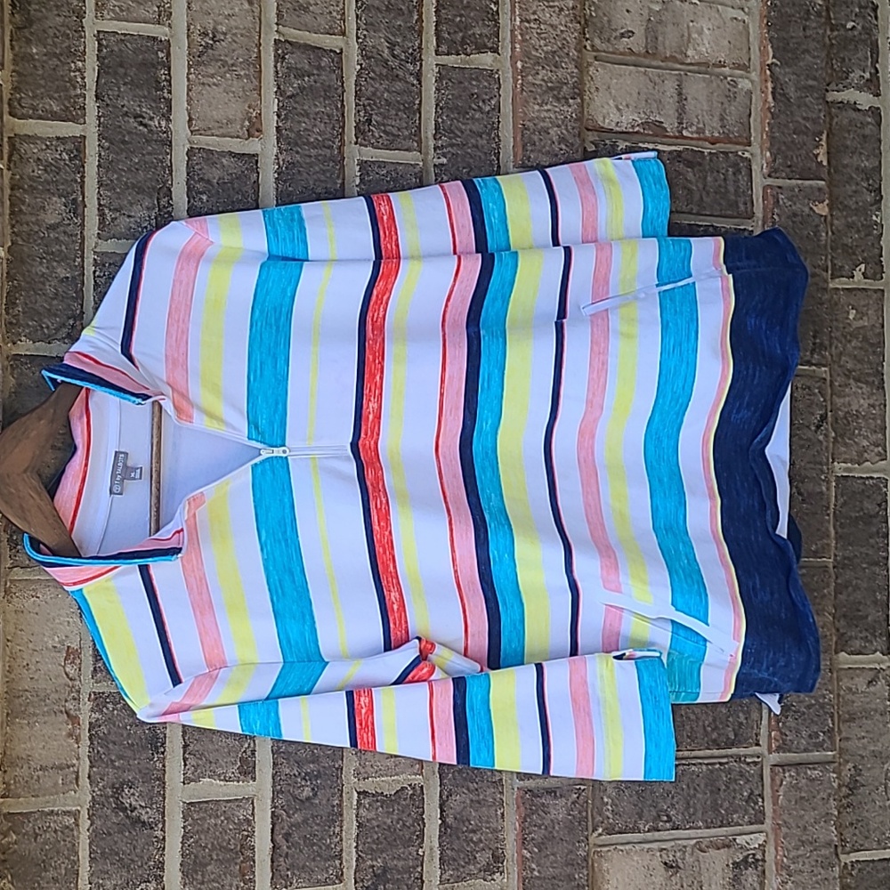 T by Talbots Pullover Quarter Zip Jacket Multicolored Size XL